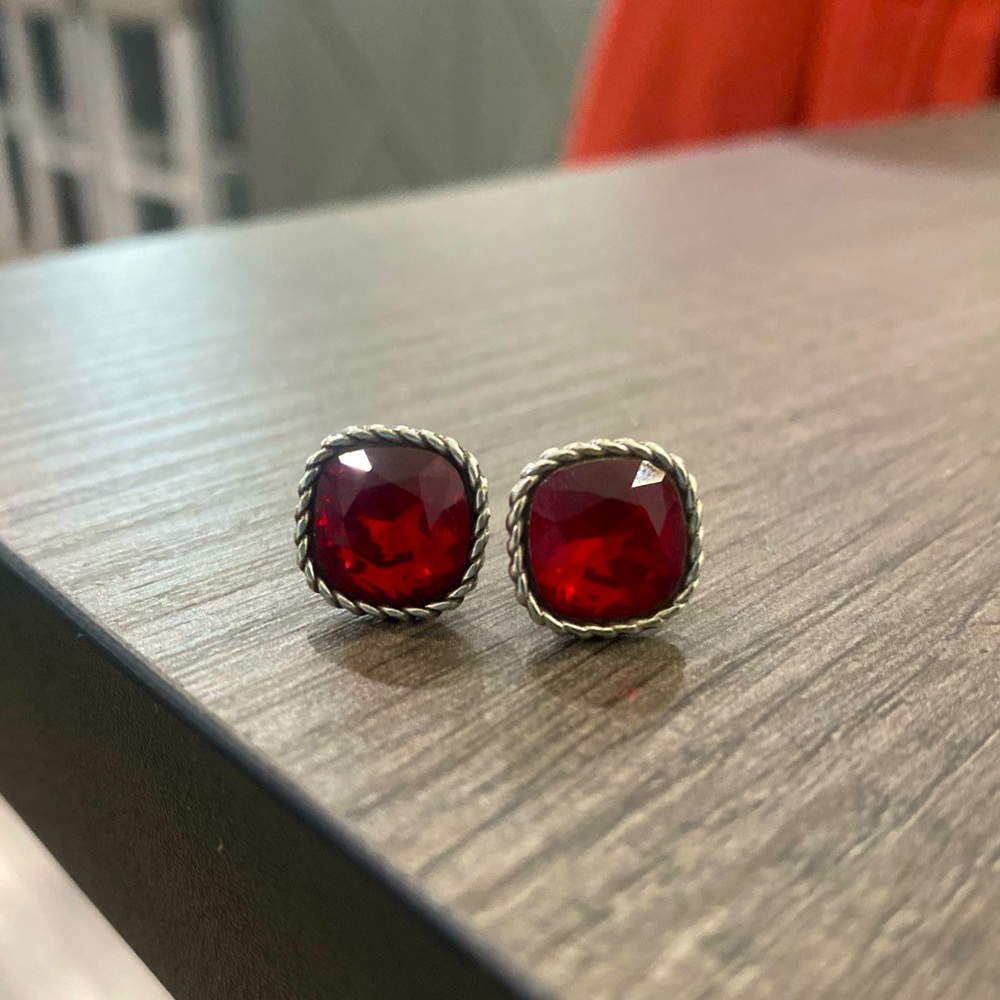 Brighton Red Stud Earrings